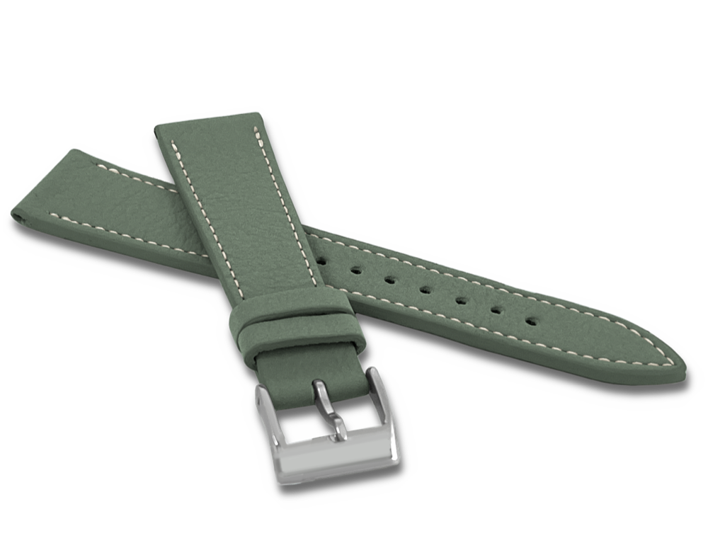 LAVVU Zelený voděodolný řemínek DAVINCI z luxusní kůže Top Grain - 22 LSAAG22