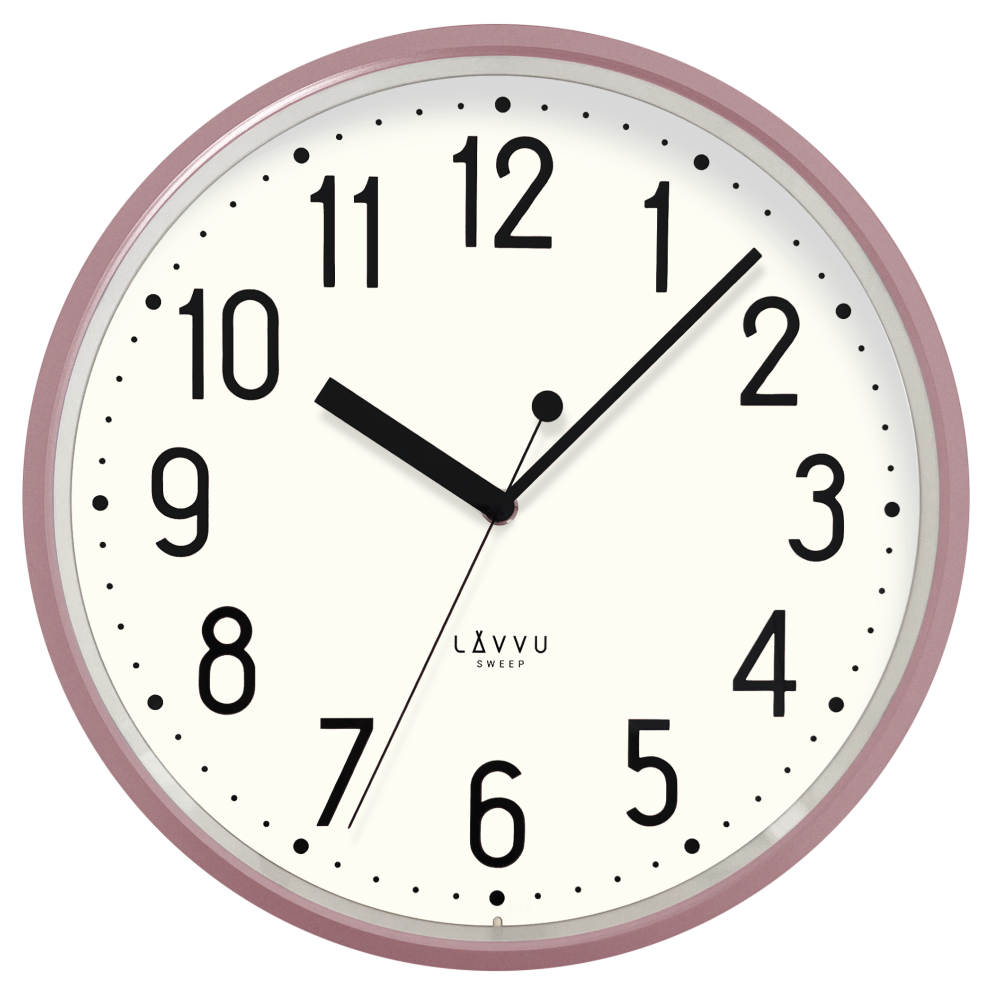 LAVVU Růžové hodiny PASTELS SWEEP - 3 ROKY ZÁRUKA ⌀29,5cm