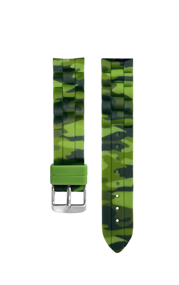 CLOCKODILE Silikonový zelený maskáčový řemínek k dětským hodinkám CSB0080