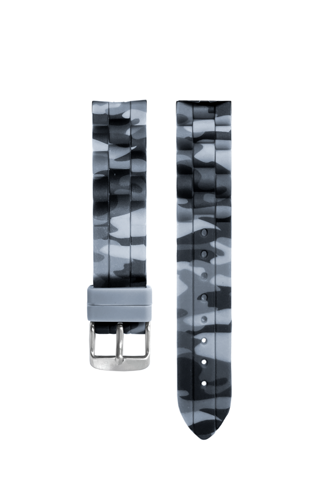 CLOCKODILE Silikonový šedý maskáčový řemínek k dětským hodinkám CSB0081