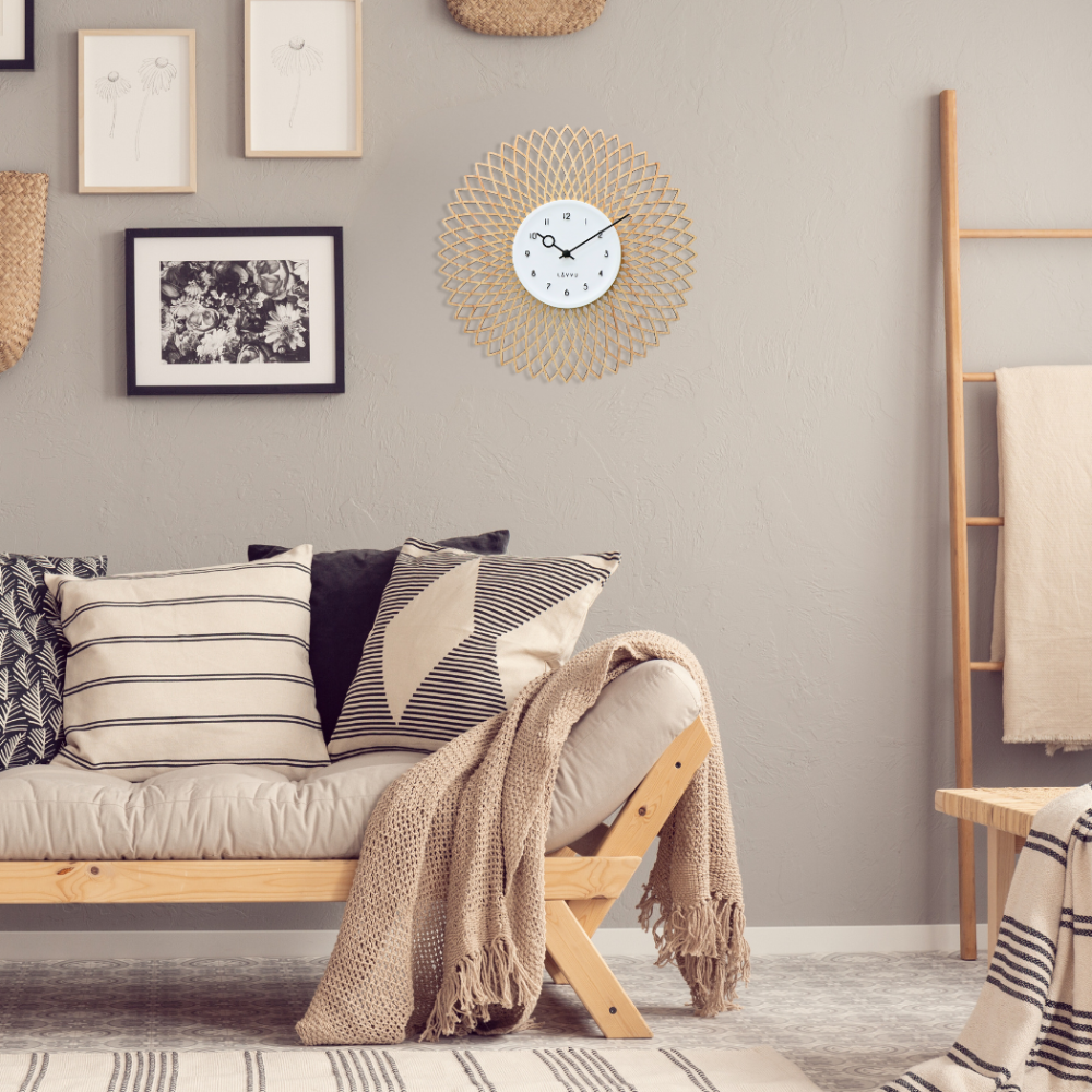 LAVVU Dřevěné designové hodiny s plynulým chodem CHIC ⌀38cm LCS4100