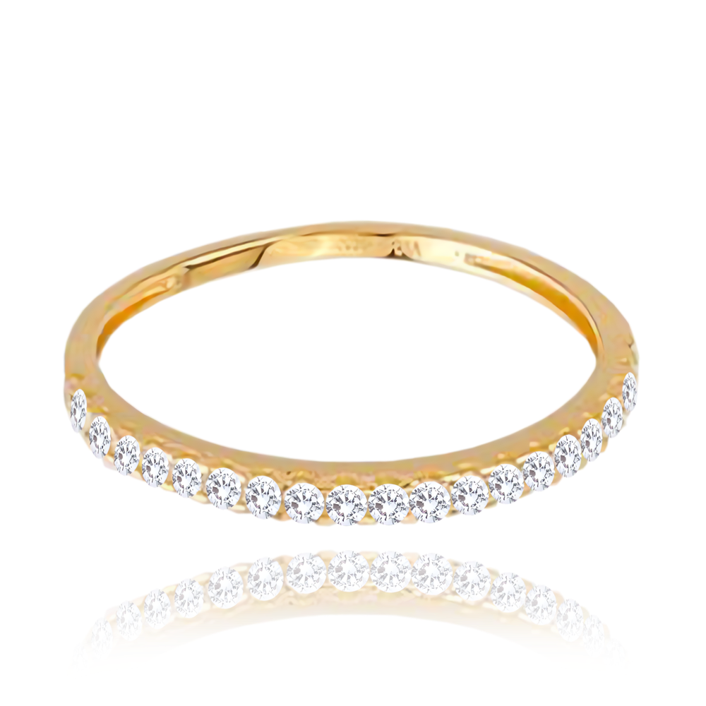 MINET Zlatý prsten s bílými zirkony Au 585/1000 vel. 62 - 1,05g JMG0098WGR62