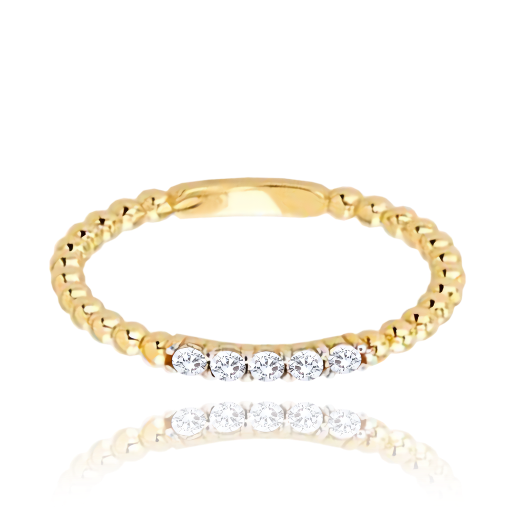 MINET Zlatý prsten s bílými zirkony Au 585/1000 vel. 52 - 1,40g JMG0097WGR52