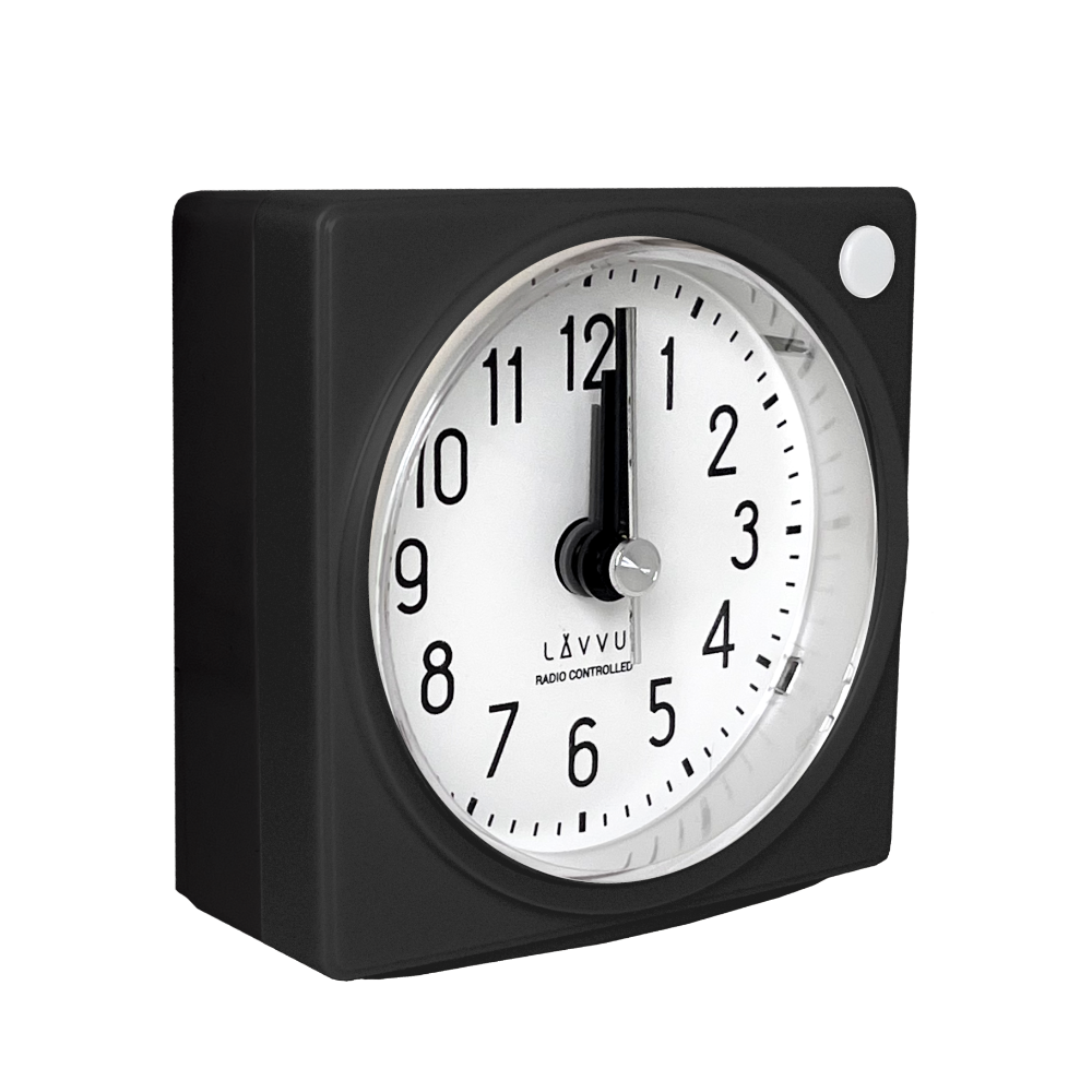 LAVVU Černý rádiem řízený budík s funkcí STOP Second Hand - 3 ROKY ZÁRUKA! LAR3021