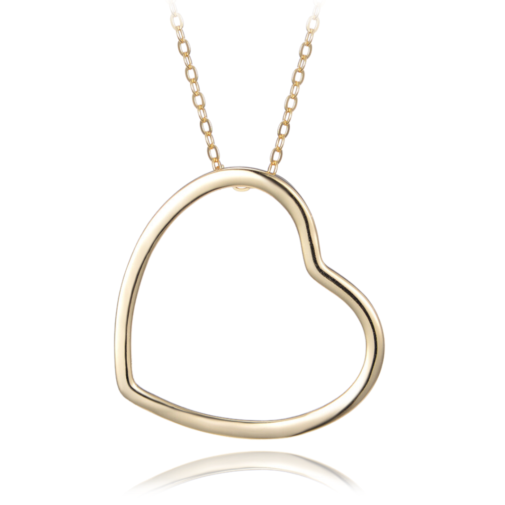 MINET Pozlacený stříbrný náhrdelník LOVE se srdíčkem JMAN0477GN45