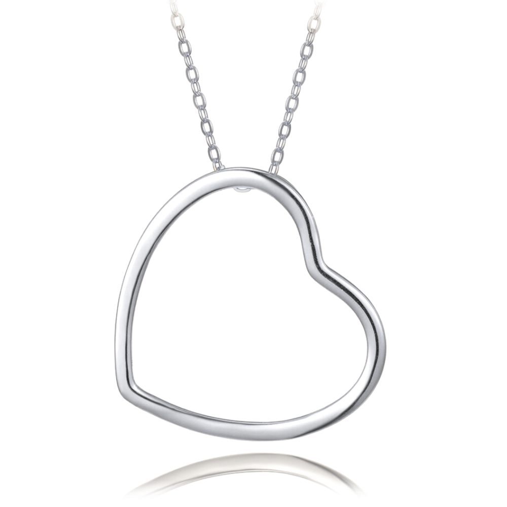 MINET Stříbrný náhrdelník LOVE se srdíčkem JMAN0477SN45