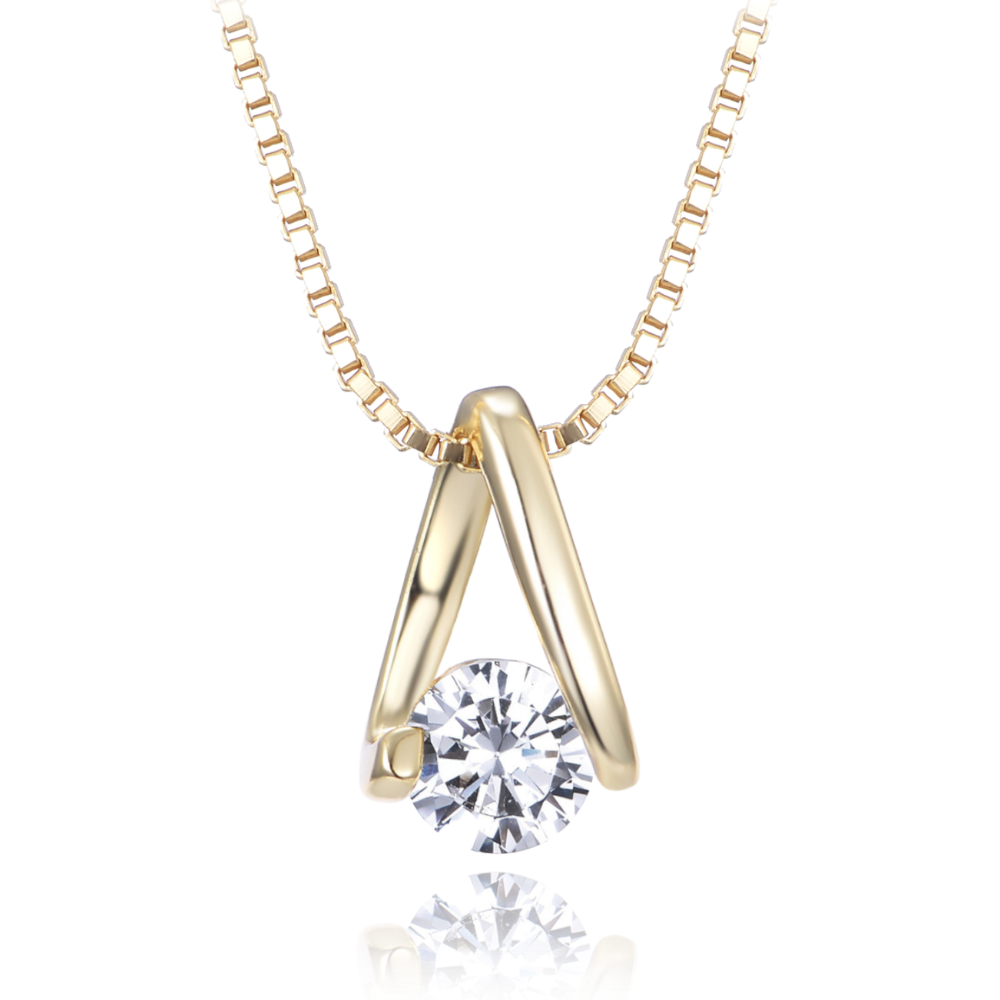 MINET Pozlacený stříbrný náhrdelník se zirkonem JMAS0211GN45