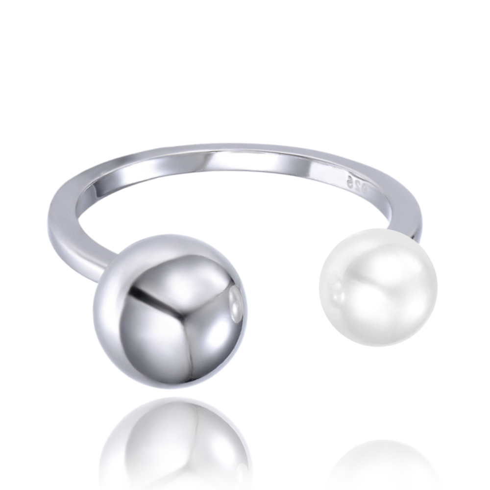 MINET Stříbrný prsten s perlou vel. 53 JMAS7046SR53