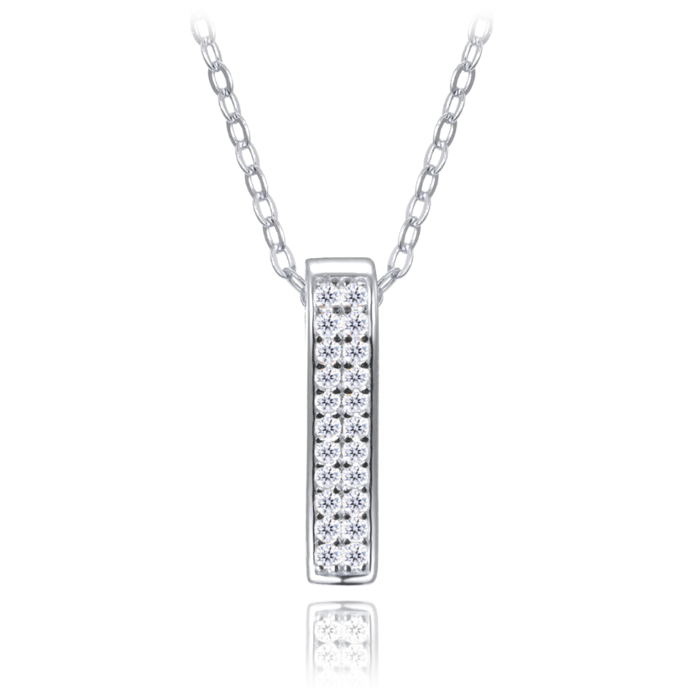 MINET Stříbrný náhrdelník se zirkonem JMAS0210SN45