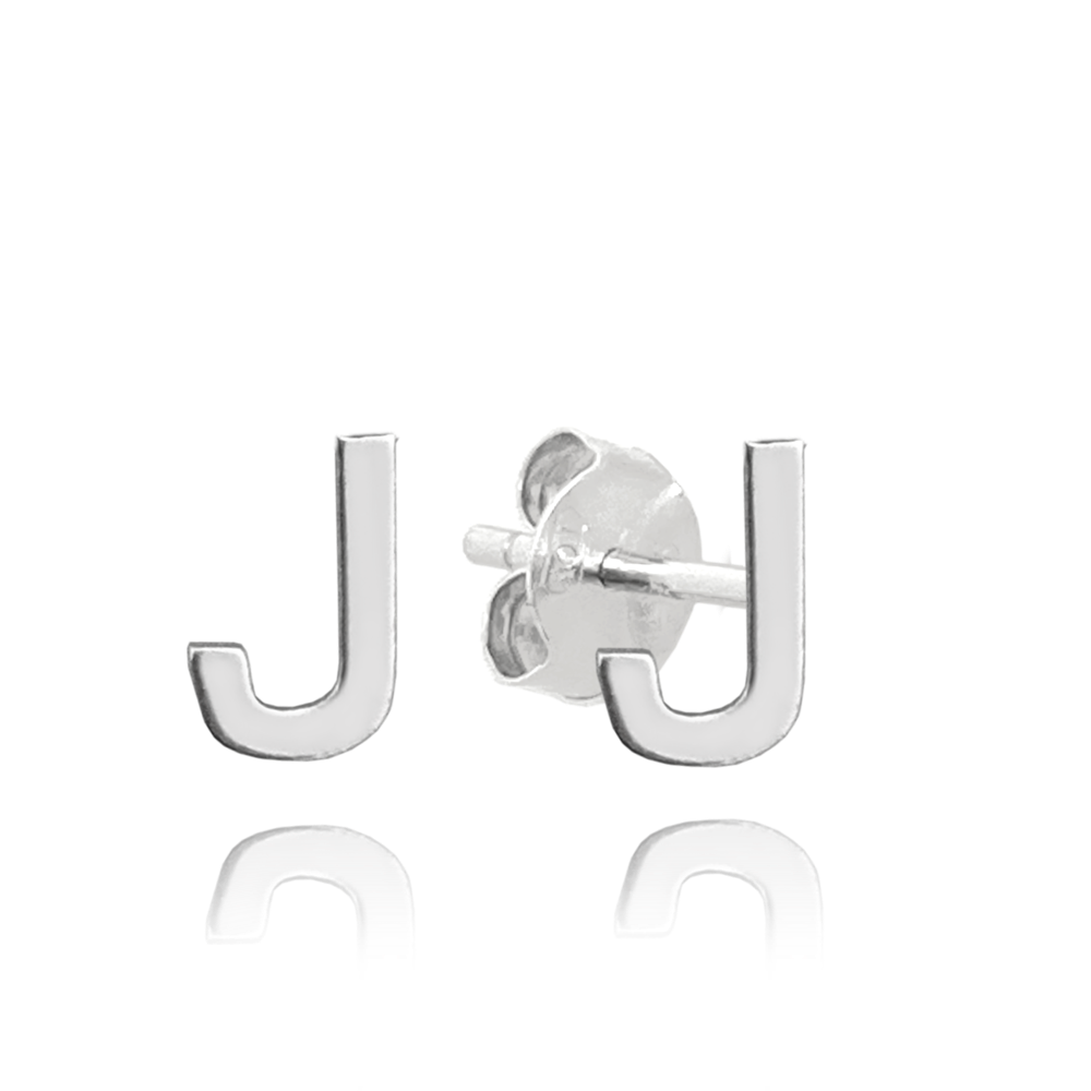 MINET Stříbrné náušnice písmeno "J" JMAS900JSE00
