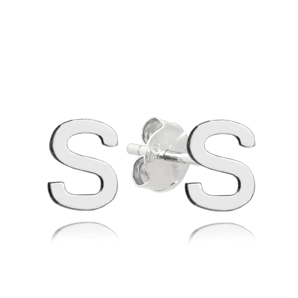 MINET Stříbrné náušnice písmeno "S" JMAS900SSE00