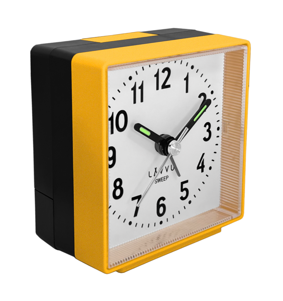 LAVVU Žlutý budík SWEEP s plynulým chodem - 3 ROKY ZÁRUKA! LAS3015