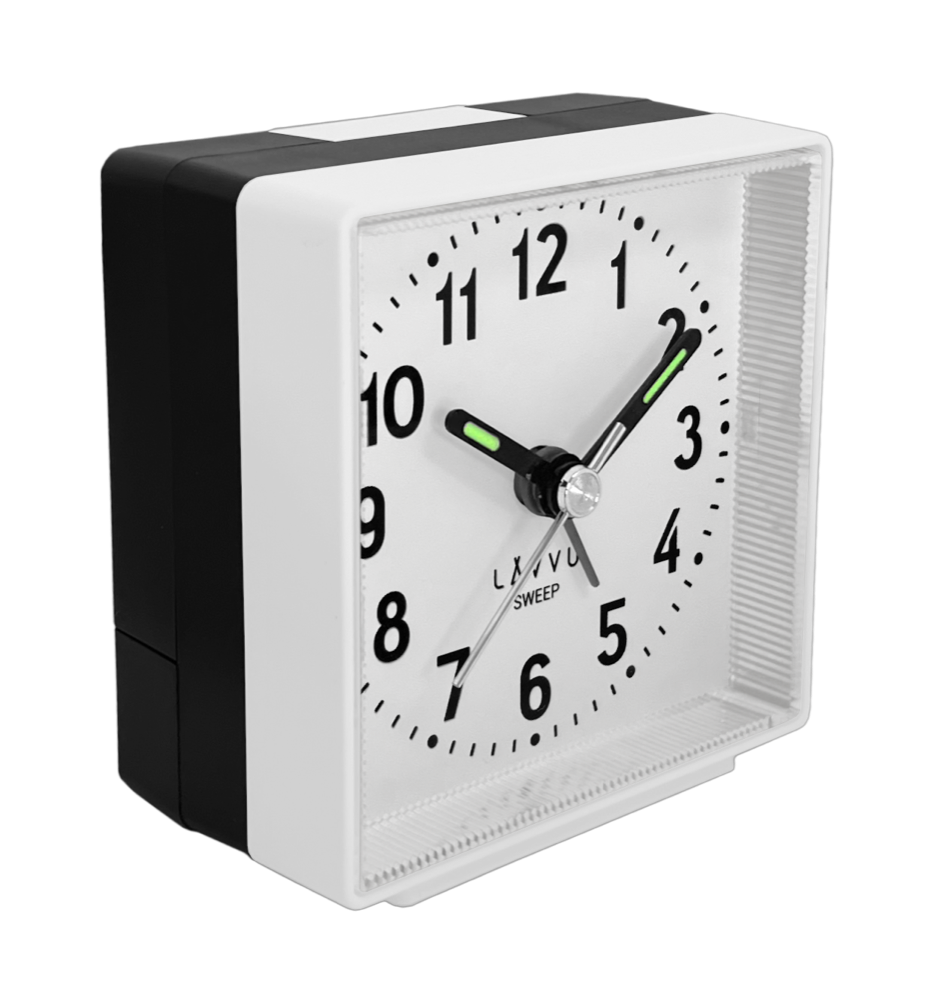 LAVVU Bílý budík SWEEP s plynulým chodem - 3 ROKY ZÁRUKA! LAS3016