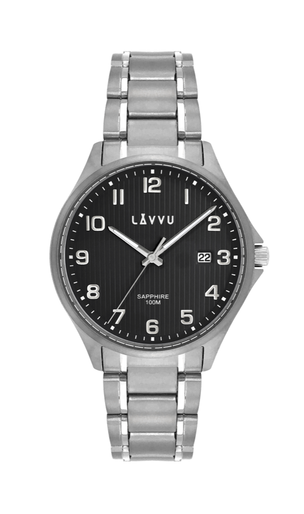 LAVVU Titanové hodinky se safírovým sklem TITANIUM LILLEHAMMER Black LWM0154