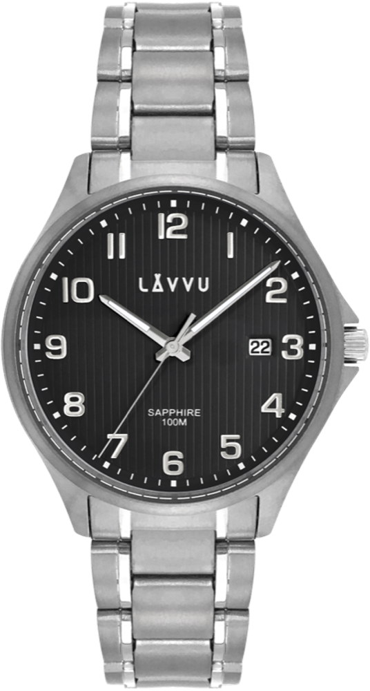 LAVVU Titanové hodinky se safírovým sklem TITANIUM LILLEHAMMER Black LWM0154