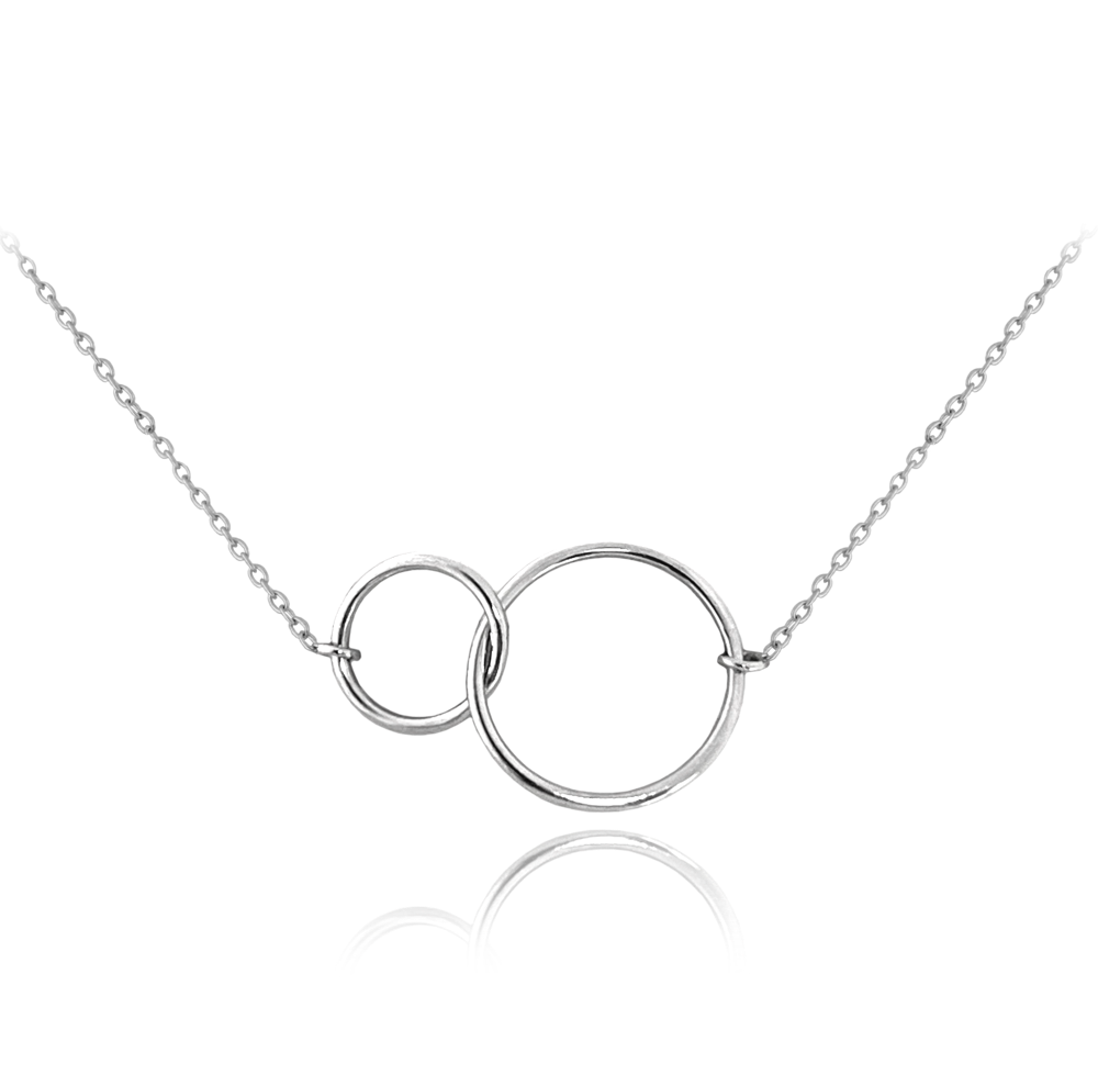 MINET Stříbrný náhrdelník spojené kroužky JMAS0222SN45