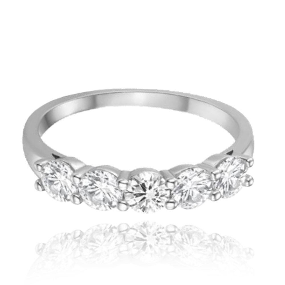 MINET Stříbrný prsten s bílými zirkony vel. 57 JMAN0511SR57