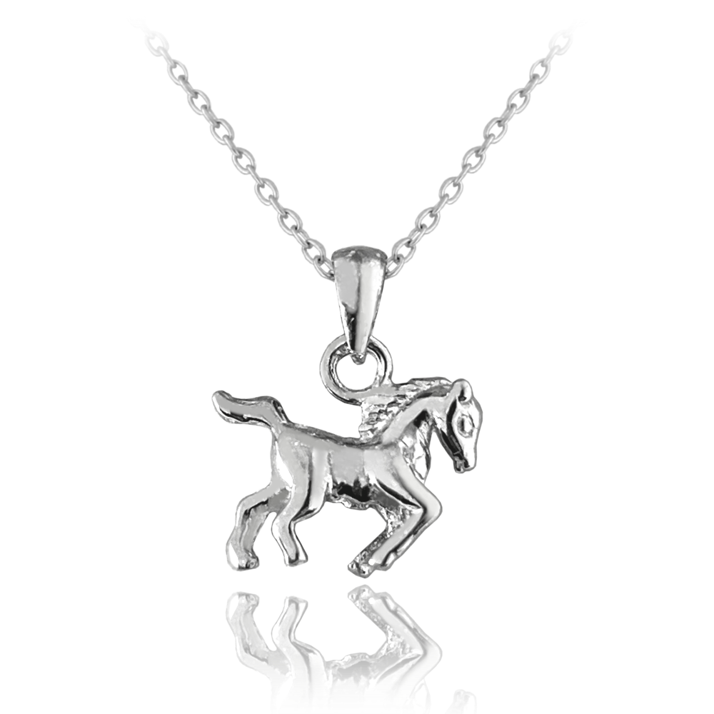 MINET Stříbrný náhrdelník kůň JMAD0047SN38