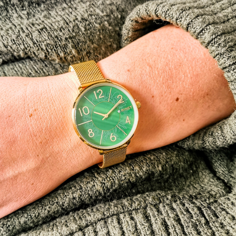 MINET Zlaté dámské hodinky PRAGUE Pure Gold MESH MWL5200