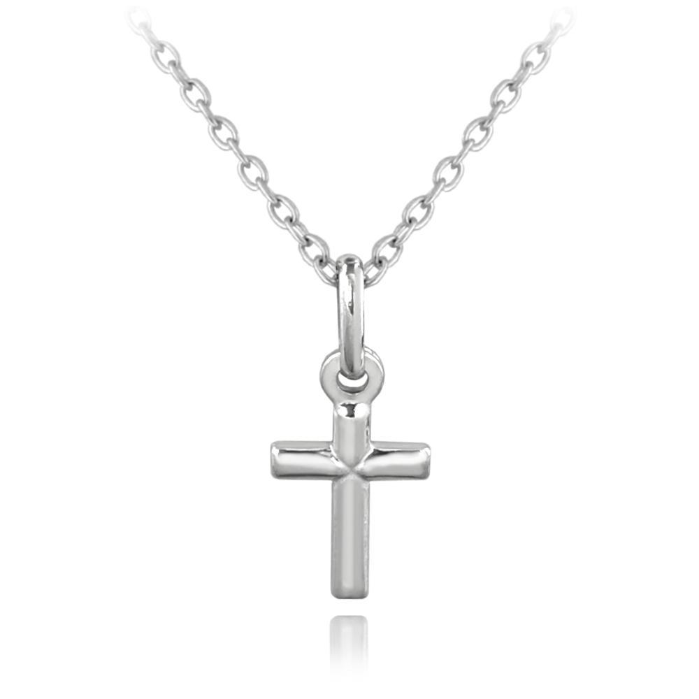 MINET Stříbrný náhrdelník křížek JMAN0497SN45