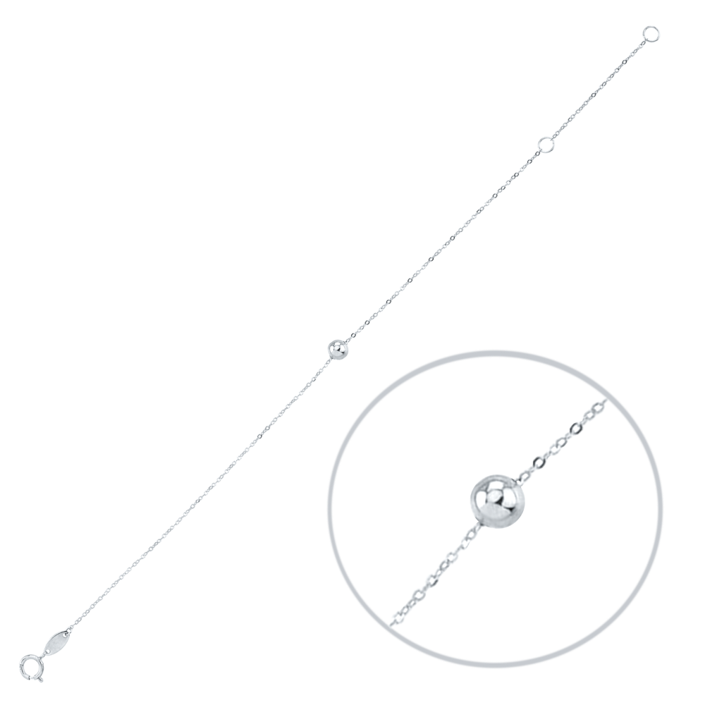 MINET Náramek z bílého zlata s kuličkou Au 585/1000 0,40g JMG0048WSB18