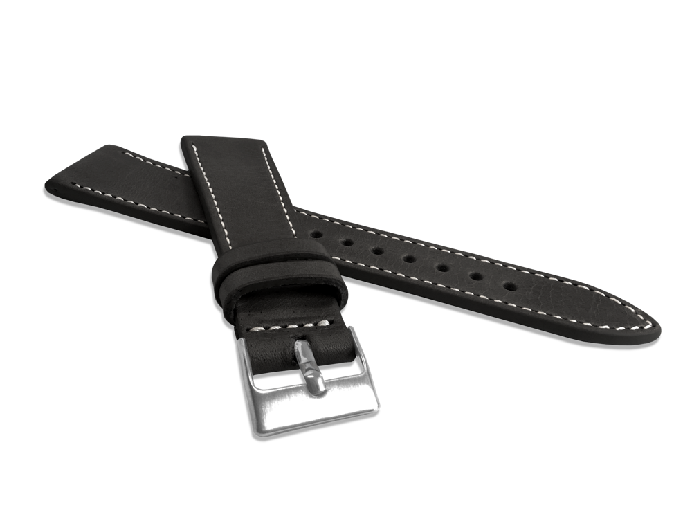 LAVVU Přírodně barvený černý řemínek Nature z kůže Top Grain - 20 LSSUB20