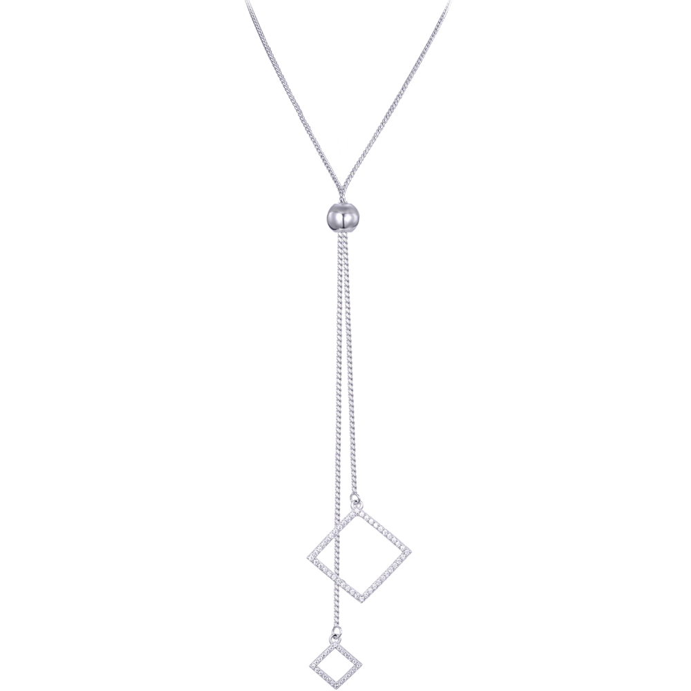 MINET Moderní stříbrný náhrdelník se zirkony JMAS0230SN70