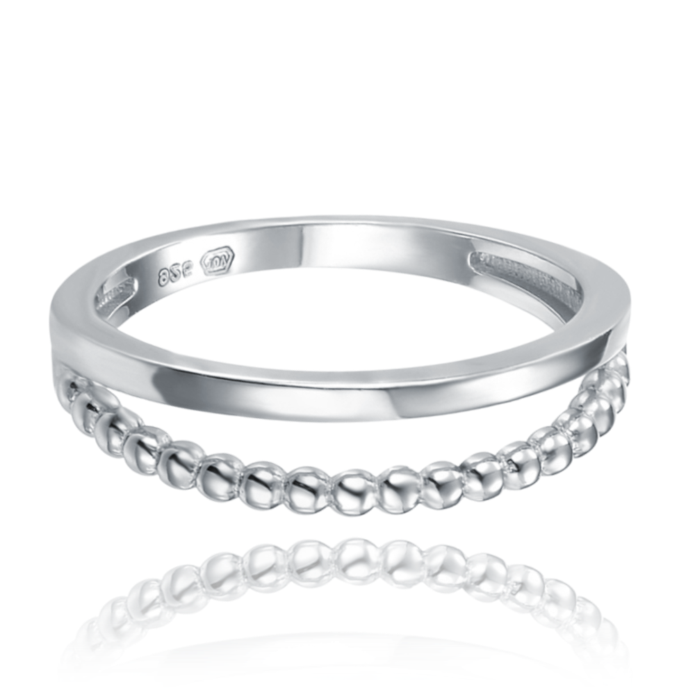 MINET Dvojitý stříbrný prsten vel. 53 JMAN0521SR53