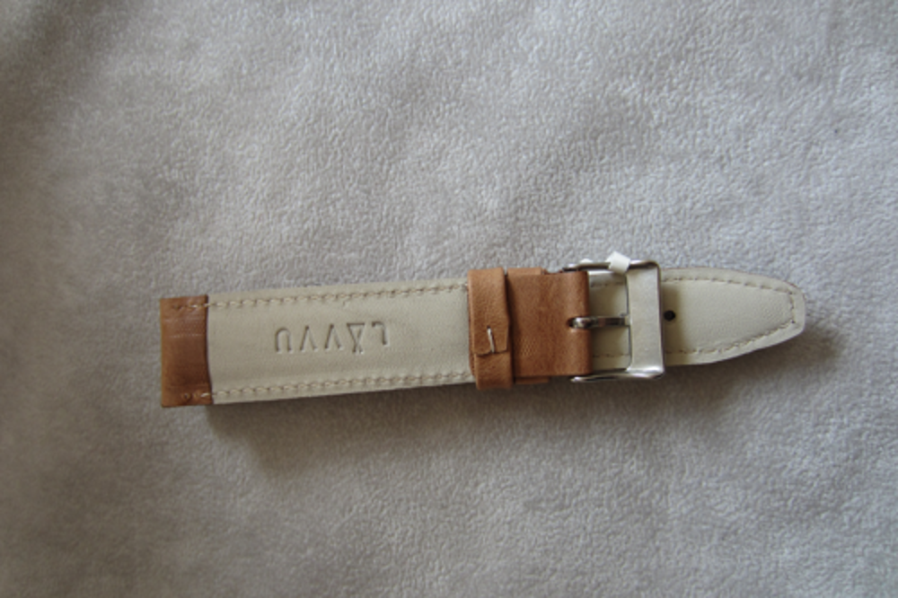 LAVVU Polstrovaný hnědý prošitý řemínek CLASSIC z luxusní kůže Top Grain - 20 LSKUE20