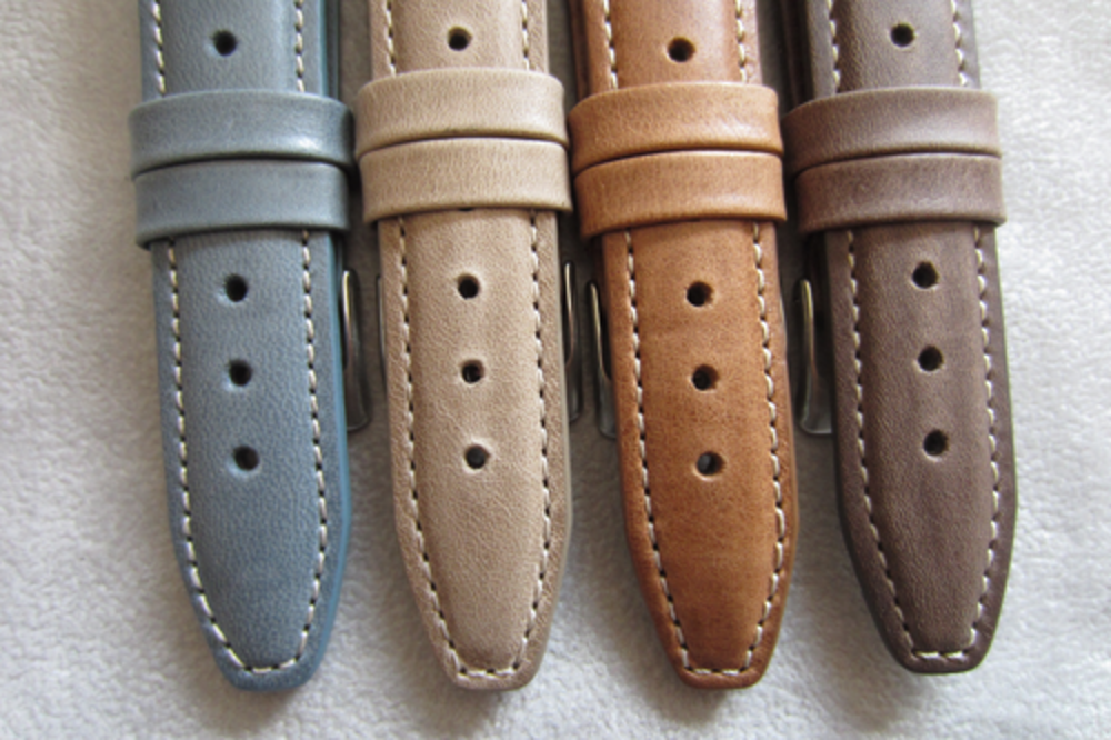 LAVVU Polstrovaný hnědý prošitý řemínek CLASSIC z luxusní kůže Top Grain - 20 LSKUE20