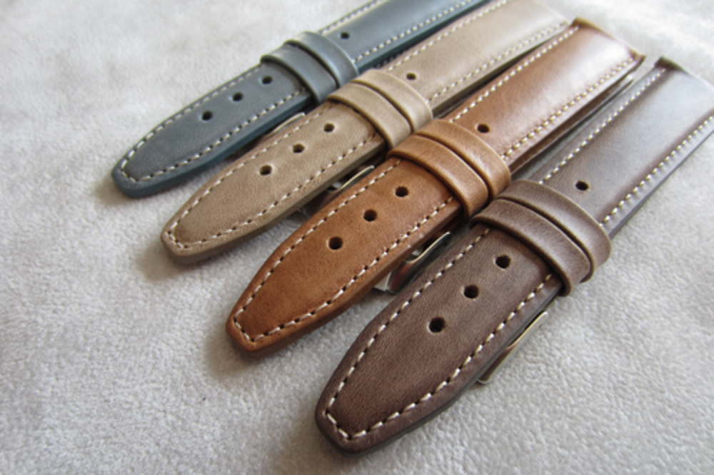 LAVVU Polstrovaný béžový prošitý řemínek CLASSIC z luxusní kůže Top Grain - 20 LSKUF20