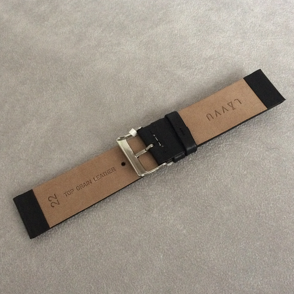 LAVVU Černý hladký řemínek PLAIN z luxusní kůže Top Grain - 16 LSCUB16