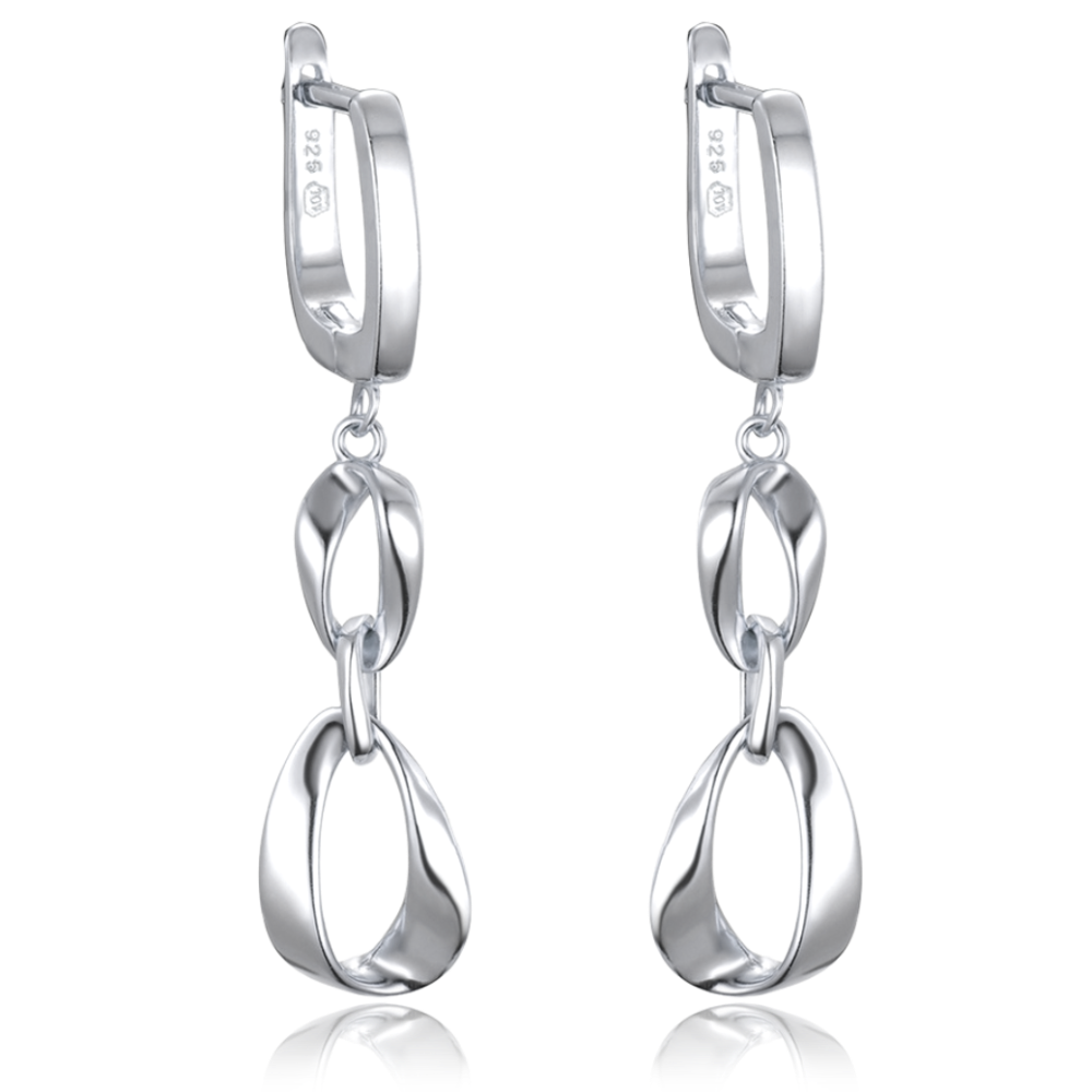 MINET Elegantní stříbrné náušnice JMAS0238SE00