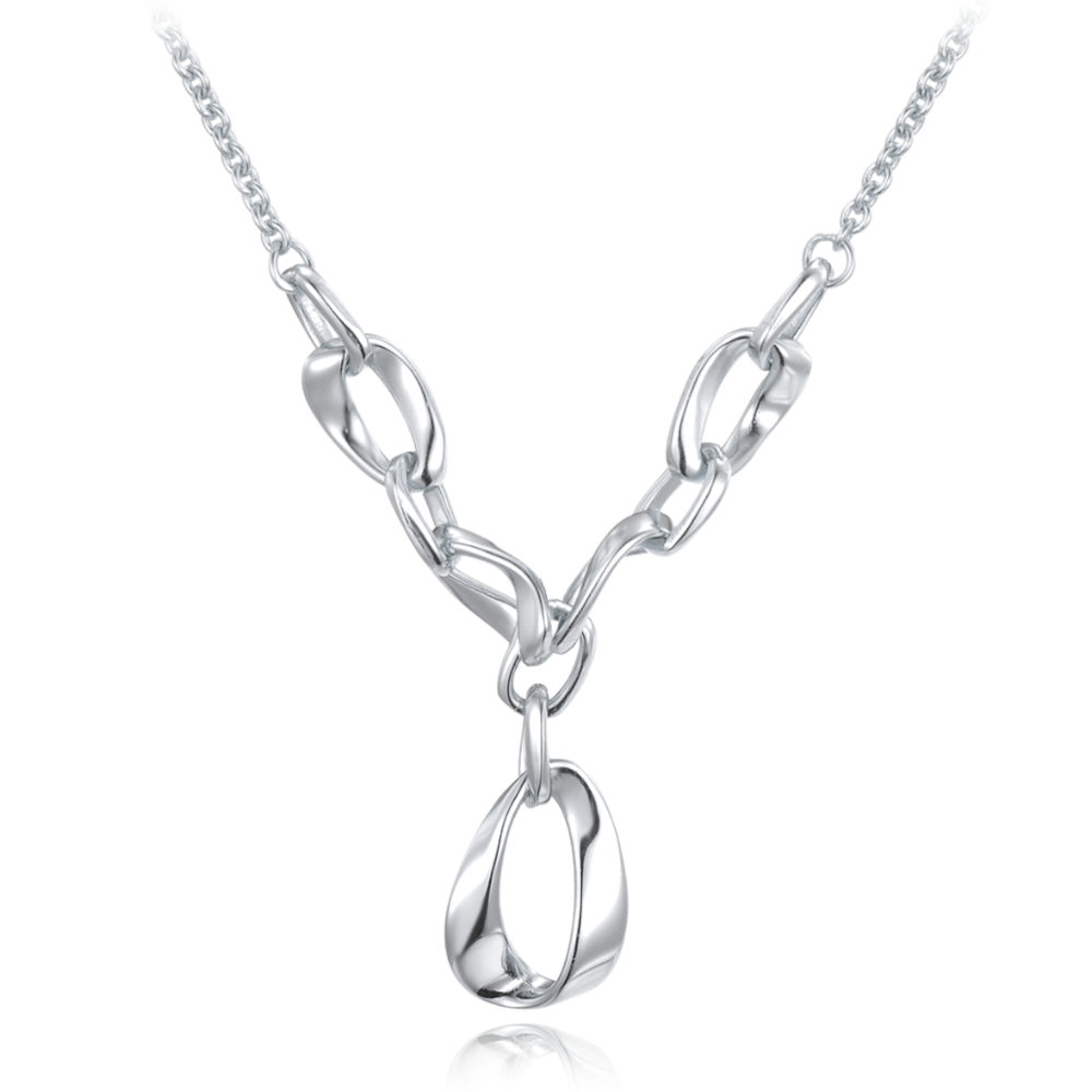 MINET Elegantní stříbrný náhrdelník JMAS0238SN45