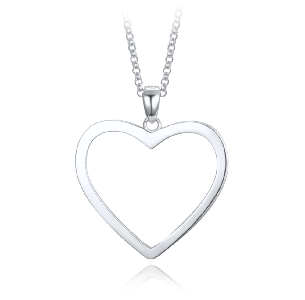 MINET Elegantní stříbrný náhrdelník srdce JMAS0234SN45