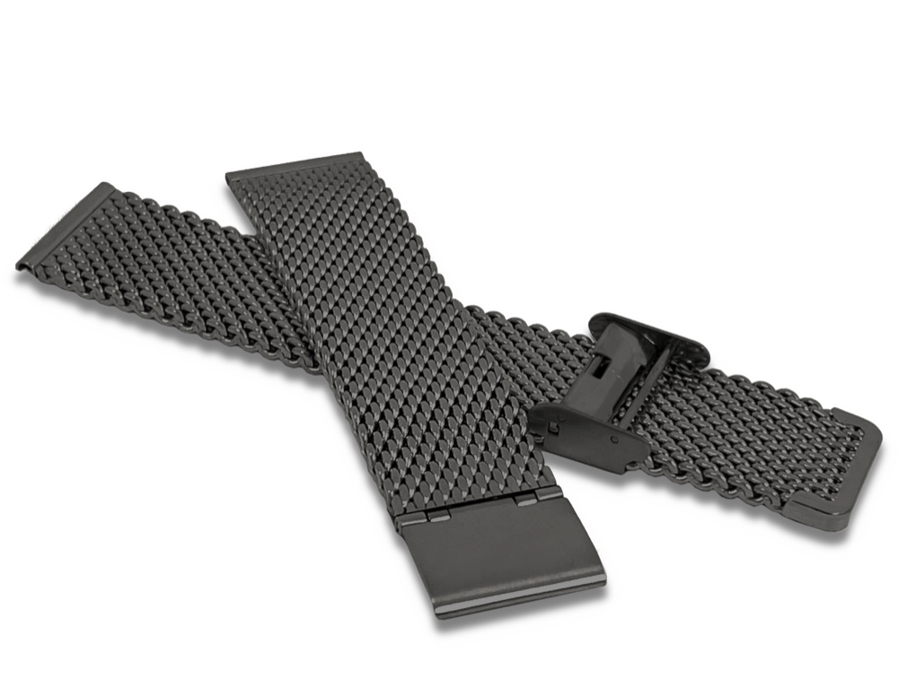 LAVVU Černý kovový tah MESH Band Gun - 22 LPSNB22