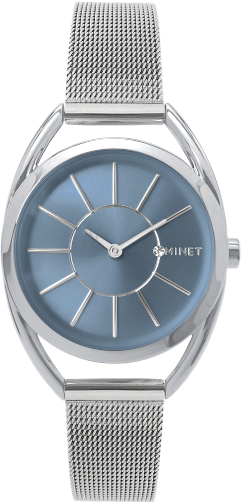 MINET Stříbrné dámské hodinky ICON BLUE MESH MWL5222