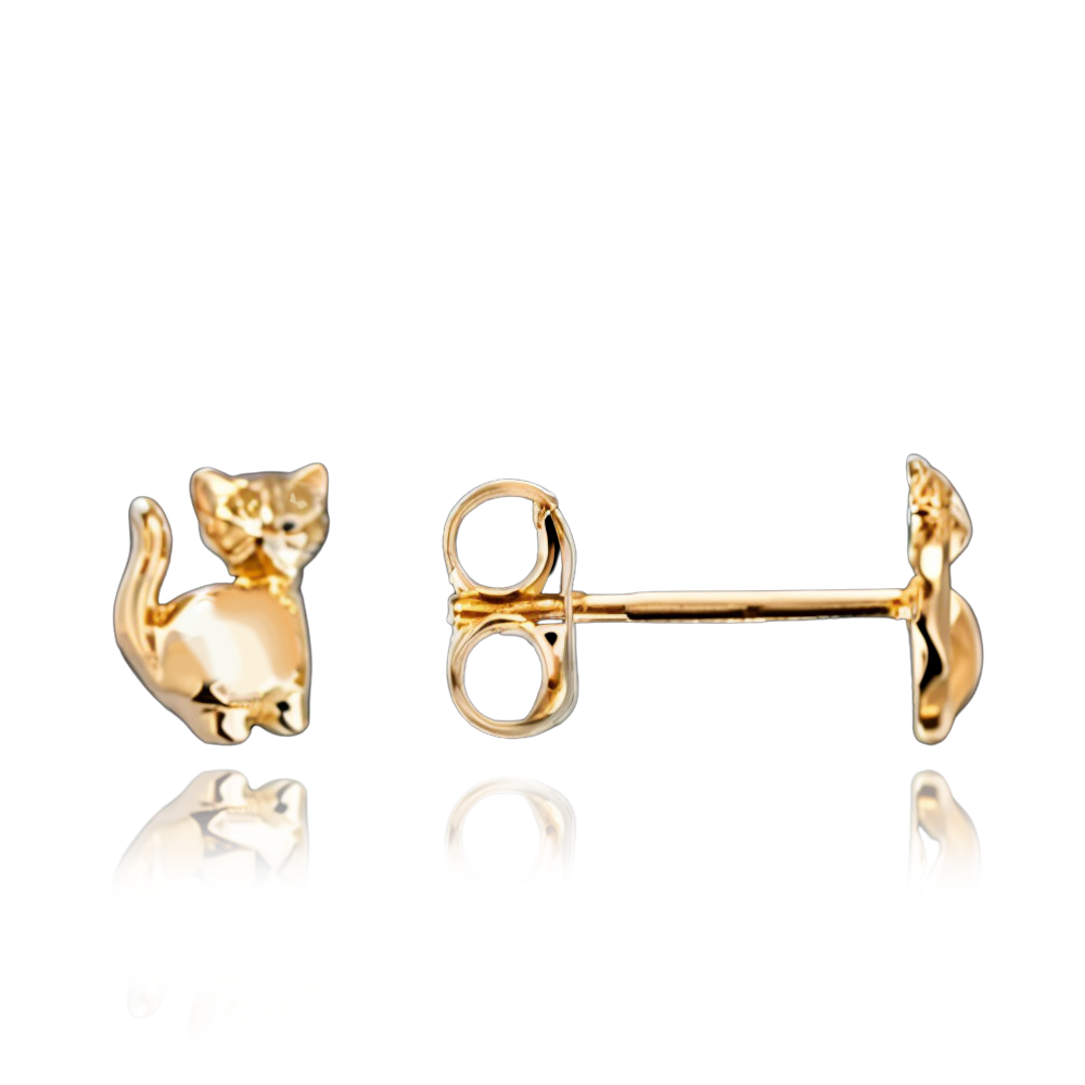 MINET Elegantní zlaté náušnice kočky Au 585/1000 0,95g JMG0106WGE01