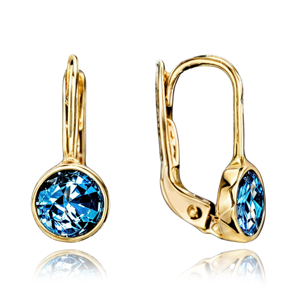 MINET Zlaté náušnice s modrými kameny Au 585/1000 1,40g JMG0160BGE00