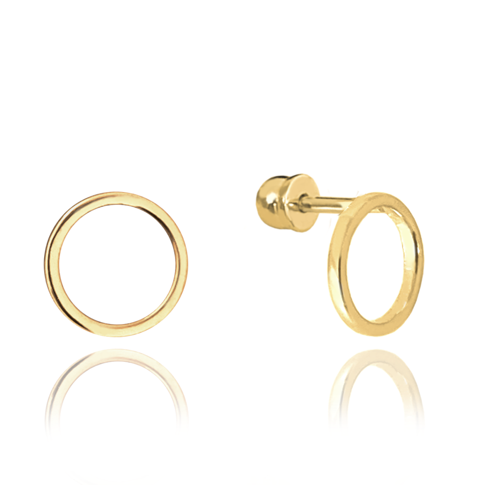 MINET Zlaté náušnice kroužky na šroubek Au 585/1000 1,50g