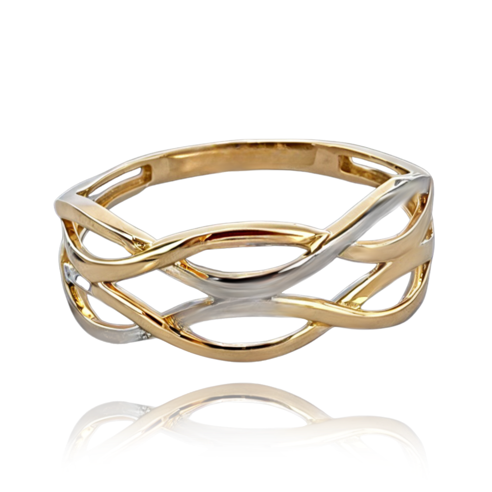 MINET Zlatý propletený prsten Au 585/1000 vel. 54 - 1,55g JMG0184WGR54