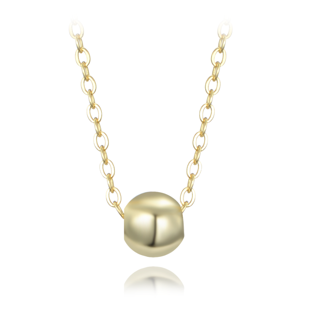 MINET Pozlacený stříbrný náhrdelník kulička 6 mm JMAS0158GN06
