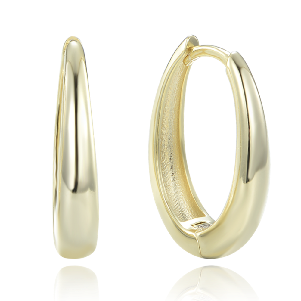 MINET Minimalistické pozlacené stříbrné náušnice silné kroužky JMAN0543GE00
