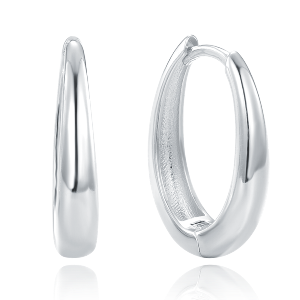 MINET Minimalistické stříbrné náušnice silné kroužky JMAN0543SE00