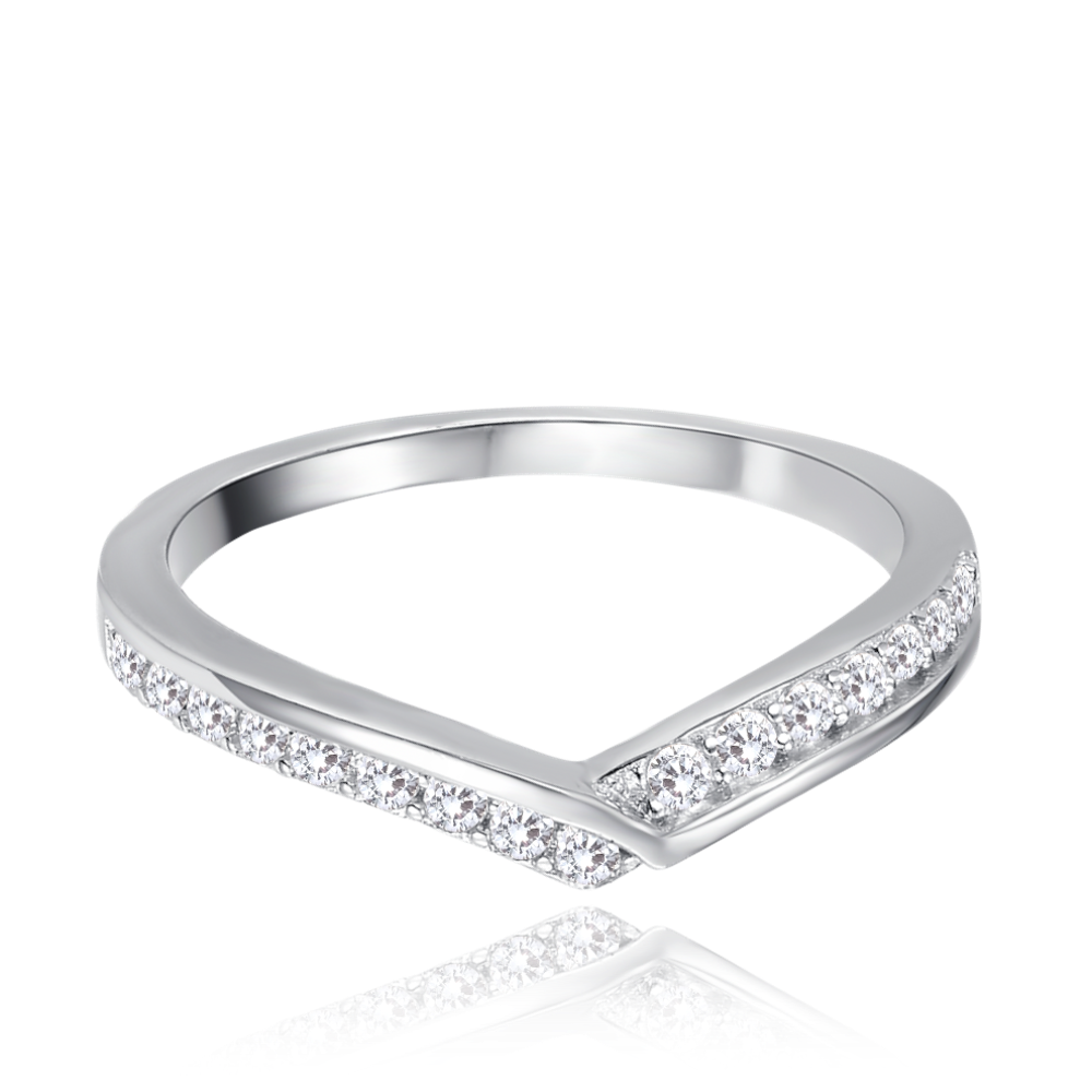 MINET Stříbrný prsten s bílými zirkony vel. 55 JMAN0550SR55
