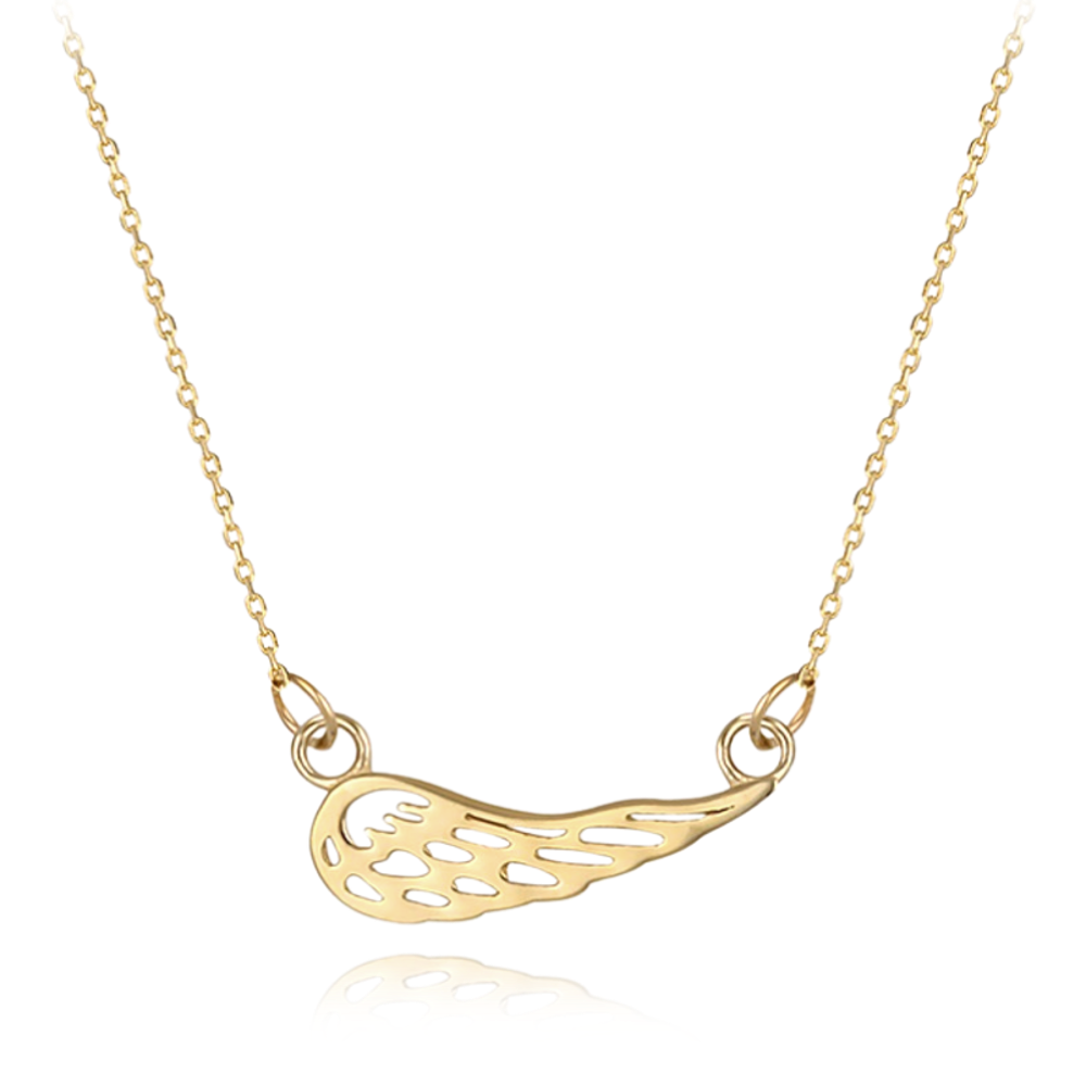 MINET Elegantní zlatý náhrdelník s andělským křídlem Au 585/1000 1,40g
