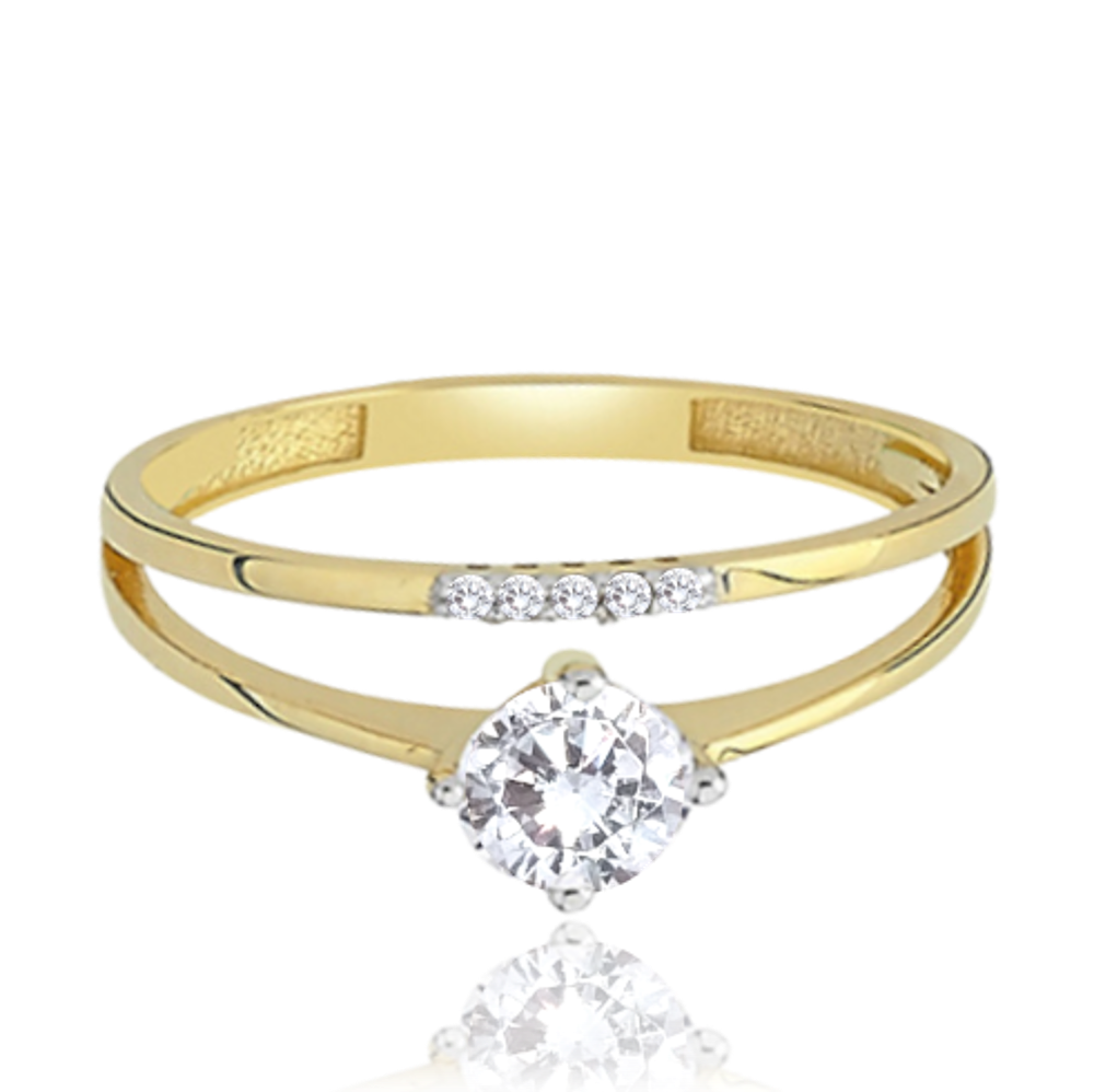 MINET Zlatý prsten s bílými zirkony Au 585/1000 vel. 51 - 1,60g JMG0140WGR11