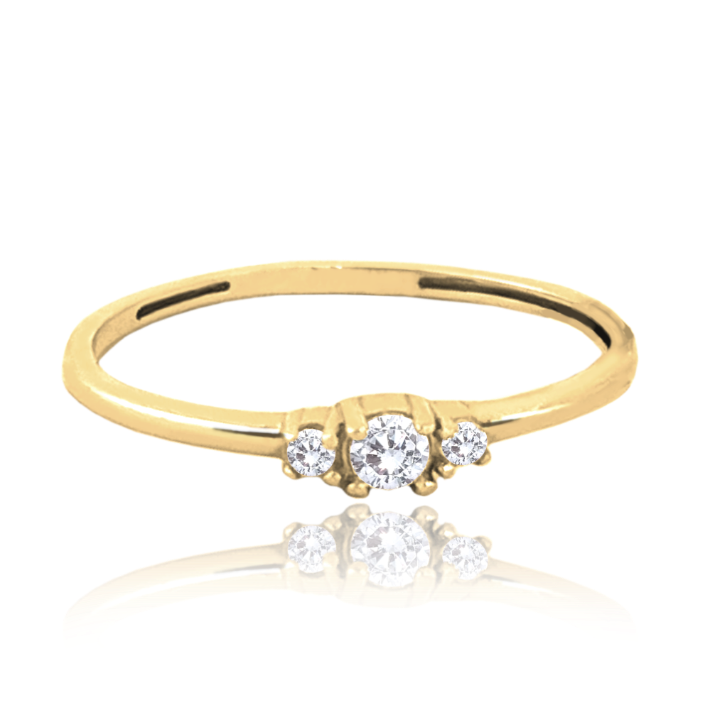 MINET Zlatý zásnubní prsten s bílými zirkony Au 585/1000 vel. 55 - 0,95g JMG0135WGR15