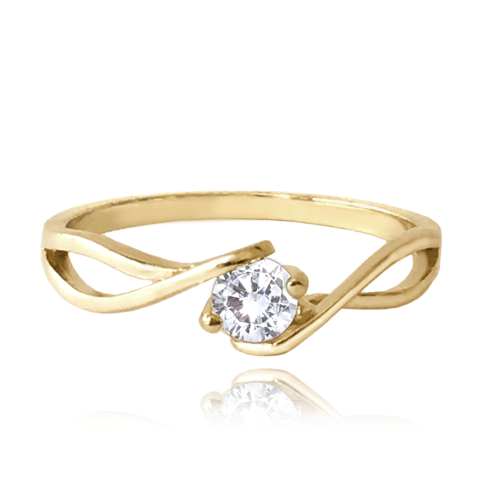 MINET Zlatý zásnubní prsten s bílým zirkonem Au 585/1000 vel. 50 - 1,60g JMG0208WGR50