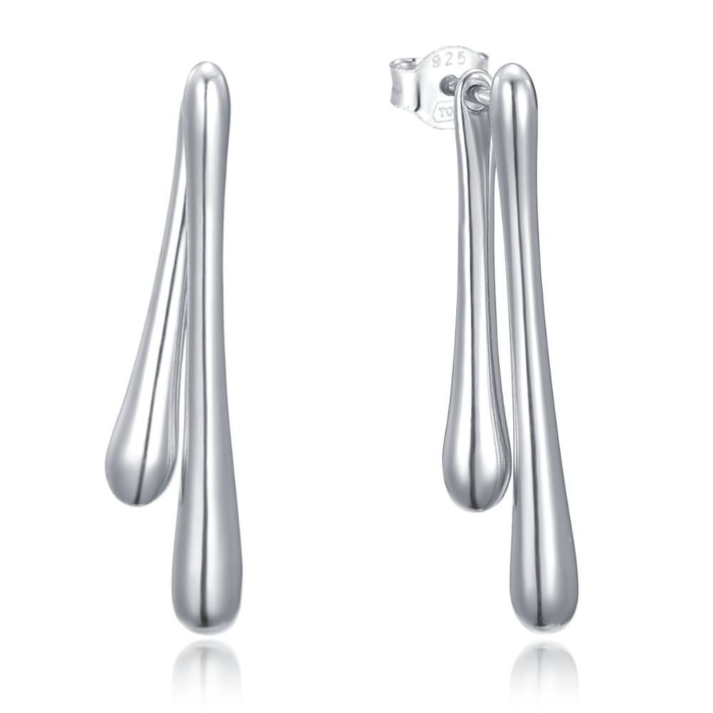 MINET Moderní stříbrné náušnice visací kapky JMAN0567SE00